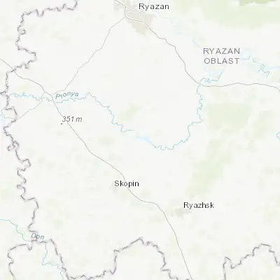 Map showing location of Novomichurinsk (54.038400, 39.747900)