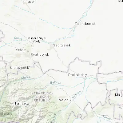Map showing location of Novopavlovsk (43.962220, 43.634170)