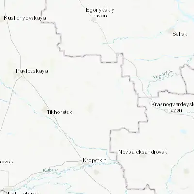 Map showing location of Novopokrovskaya (45.951390, 40.700560)
