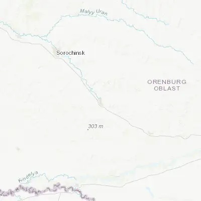 Map showing location of Novosergiyevka (52.093400, 53.652800)