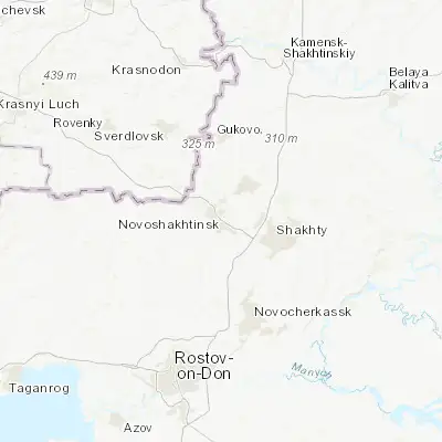 Map showing location of Novoshakhtinsk (47.760370, 39.933350)