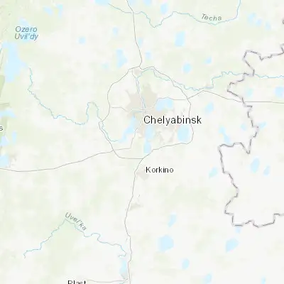 Map showing location of Novosineglazovskiy (55.039280, 61.376800)