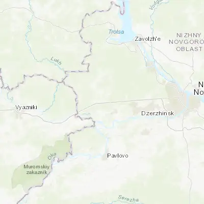 Map showing location of Novosmolinskiy (56.284100, 43.050710)