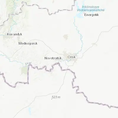 Map showing location of Novotroitsk (51.203010, 58.326650)
