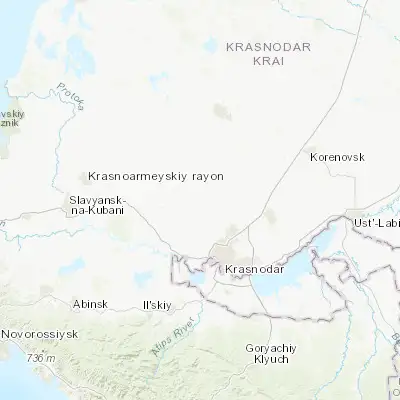 Map showing location of Novovelichkovskaya (45.276380, 38.841650)