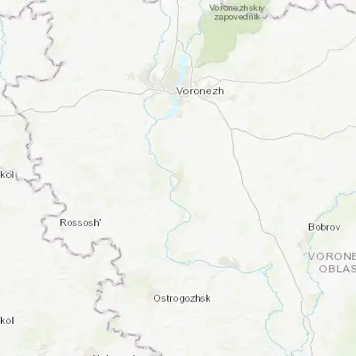 Map showing location of Novovoronezh (51.307190, 39.217320)