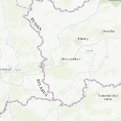 Map showing location of Novozybkov (52.539600, 31.927500)