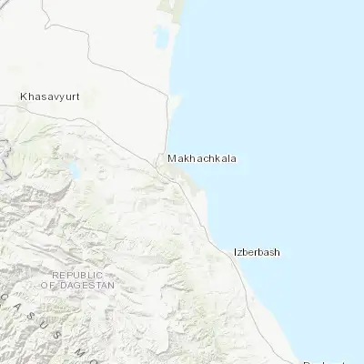 Map showing location of Novyy Khushet (42.899410, 47.560400)