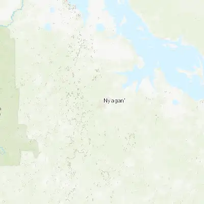 Map showing location of Nyagan (62.140560, 65.393610)