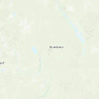 Map showing location of Nyandoma (61.665600, 40.201300)