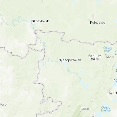 Map showing location of Nyazepetrovsk (56.053060, 59.602780)