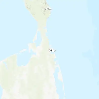 Map showing location of Okha (53.589910, 142.953130)