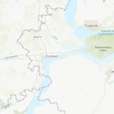 Map showing location of Oktyabr’sk (53.167220, 48.700560)