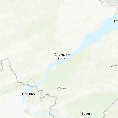 Map showing location of Ordynskoye (54.365600, 81.899400)