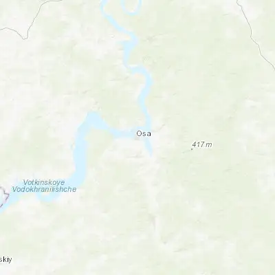 Map showing location of Osa (57.283000, 55.458900)