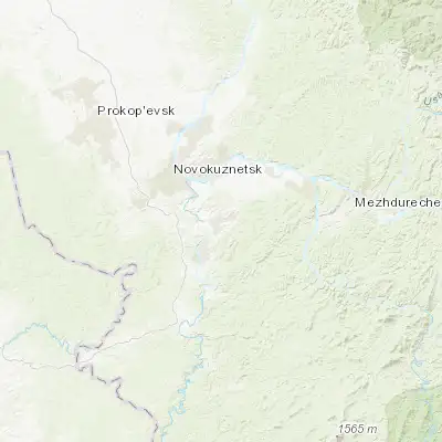 Map showing location of Osinniki (53.623900, 87.359800)