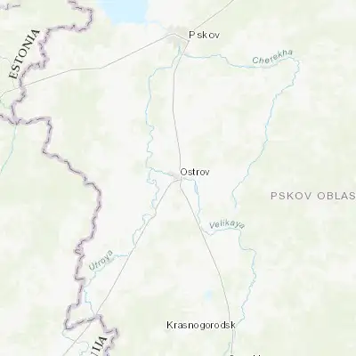 Map showing location of Ostrov (57.343950, 28.353680)
