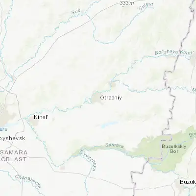 Map showing location of Otradnyy (53.375960, 51.345200)