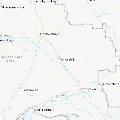 Map showing location of Parkovyy (45.833060, 40.145560)