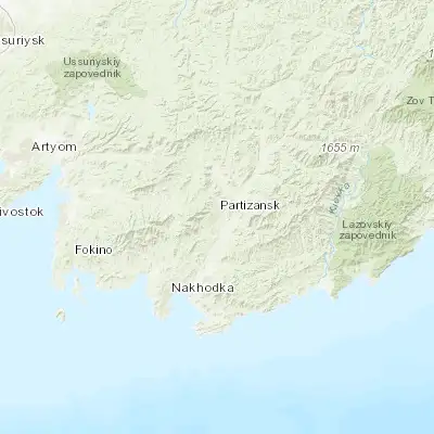 Map showing location of Partizansk (43.121650, 133.123470)