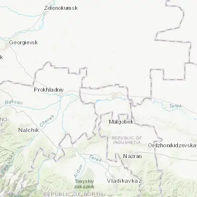 Map showing location of Pavlodol’skaya (43.719230, 44.478150)