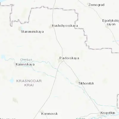 Map showing location of Pavlovskaya (46.137700, 39.783200)