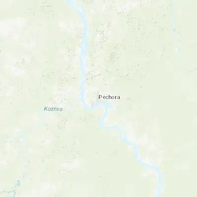 Map showing location of Pechora (65.147170, 57.224390)