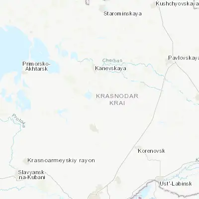 Map showing location of Pereyaslovskaya (45.841210, 39.023790)