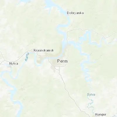 Map showing location of Perm (58.010460, 56.250170)