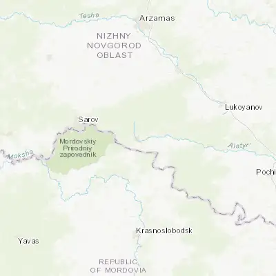 Map showing location of Pervomaysk (54.868900, 43.802720)
