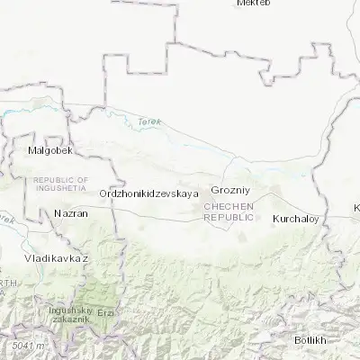 Map showing location of Pervomayskaya (43.403310, 45.523430)