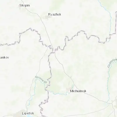 Map showing location of Pervomayskiy (53.248500, 40.287100)