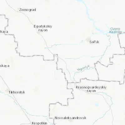 Map showing location of Peschanokopskoye (46.195170, 41.081430)