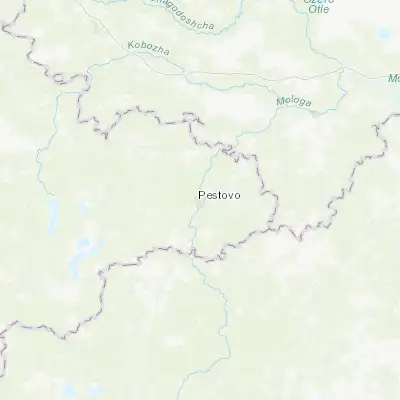 Map showing location of Pestovo (58.593820, 35.802440)