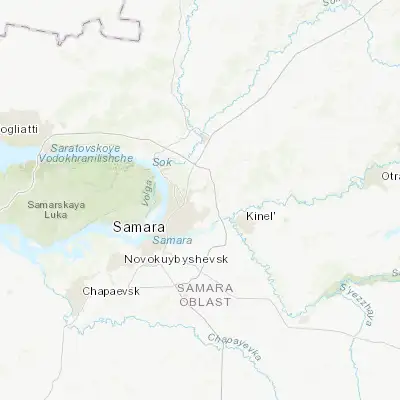 Map showing location of Petra-Dubrava (53.296130, 50.365540)
