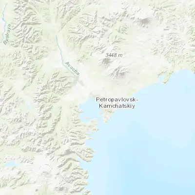 Map showing location of Petropavlovsk-Kamchatsky (53.063930, 158.627510)