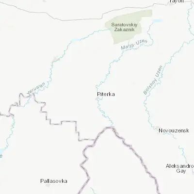 Map showing location of Piterka (50.680300, 47.445390)