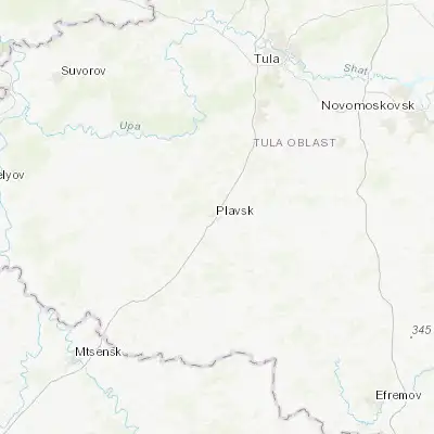 Map showing location of Plavsk (53.709440, 37.291940)