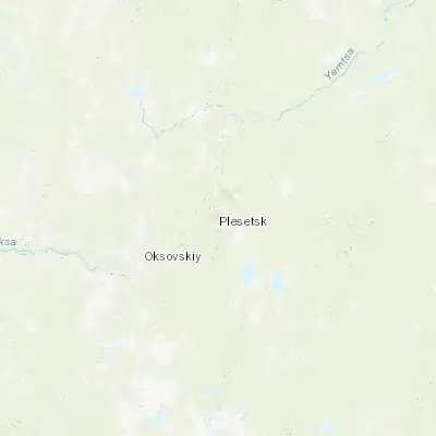 Map showing location of Plesetsk (62.708040, 40.291590)