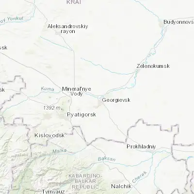 Map showing location of Podgornaya (44.203060, 43.429720)