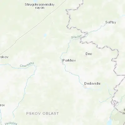 Map showing location of Porkhov (57.765020, 29.556120)