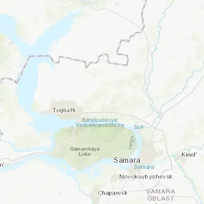 Map showing location of Povolzhskiy (53.585400, 49.762900)