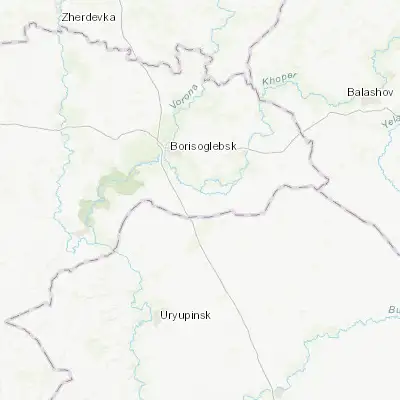Map showing location of Povorino (51.194500, 42.245700)