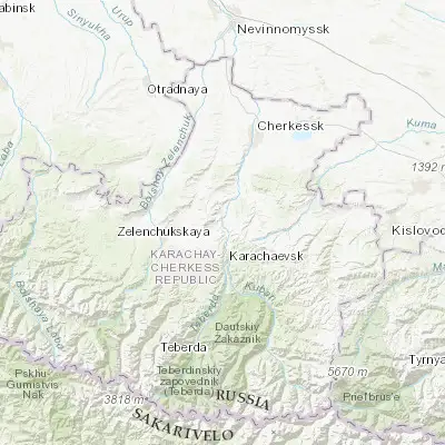 Map showing location of Pravokubanskiy (43.917210, 41.884130)