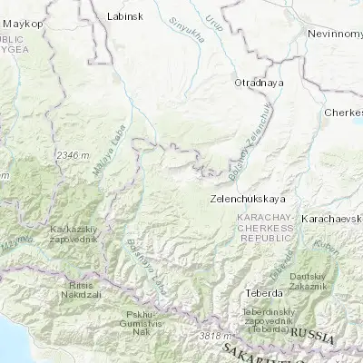 Map showing location of Pregradnaya (43.953950, 41.189100)