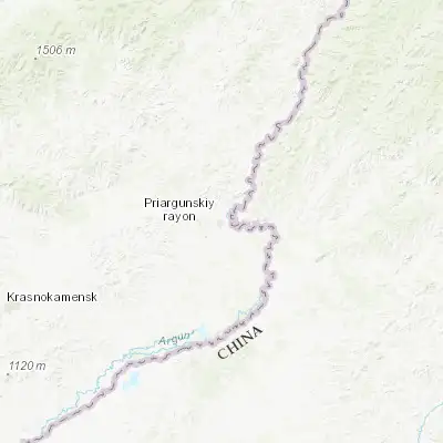 Map showing location of Priargunsk (50.369100, 119.101200)