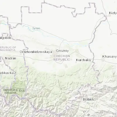 Map showing location of Prigorodnoye (43.256390, 45.759290)