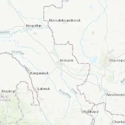Map showing location of Prikubanskiy (45.001500, 41.179500)