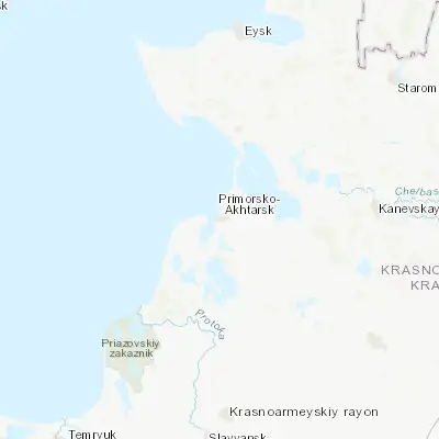 Map showing location of Primorsko-Akhtarsk (46.048170, 38.179290)