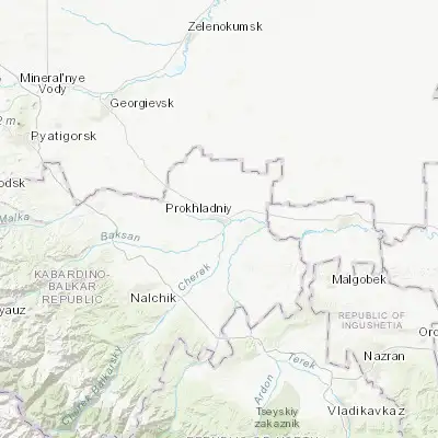 Map showing location of Prokhladnyy (43.757410, 44.029700)